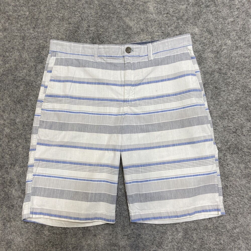 Banana Republic Emmerson Shorts Men's Size‎ 33 Gray and Blue Striped Shorts